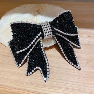 Black Bowknot Crystal Rhinestone Hair clip